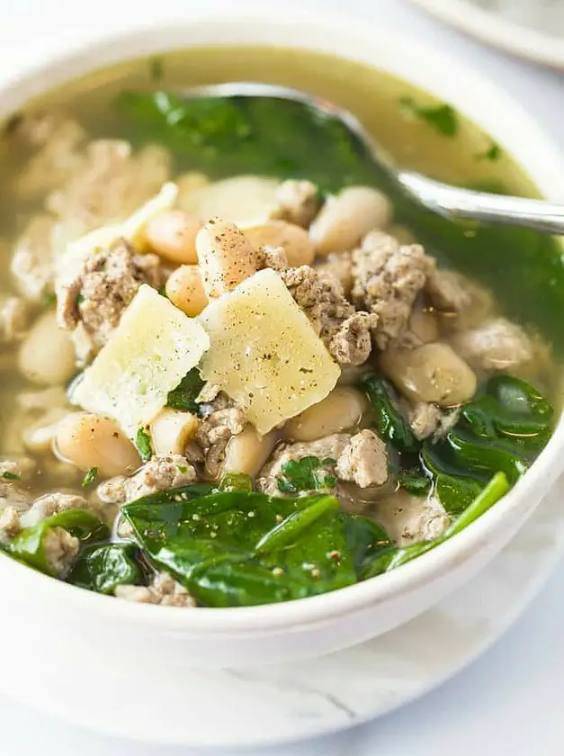 Turkey and White Bean Spinach Soup