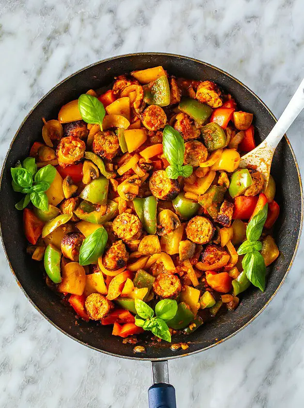 Sausage, Peppers and Onions Skillet