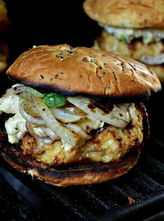 French Onion Grilled Chicken Burgers