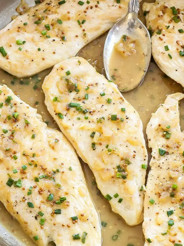 Sautéed Chicken Cutlets with Honey Mustard Pan Sauce