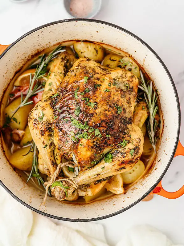 Dutch Oven Roast Chicken and Vegetables