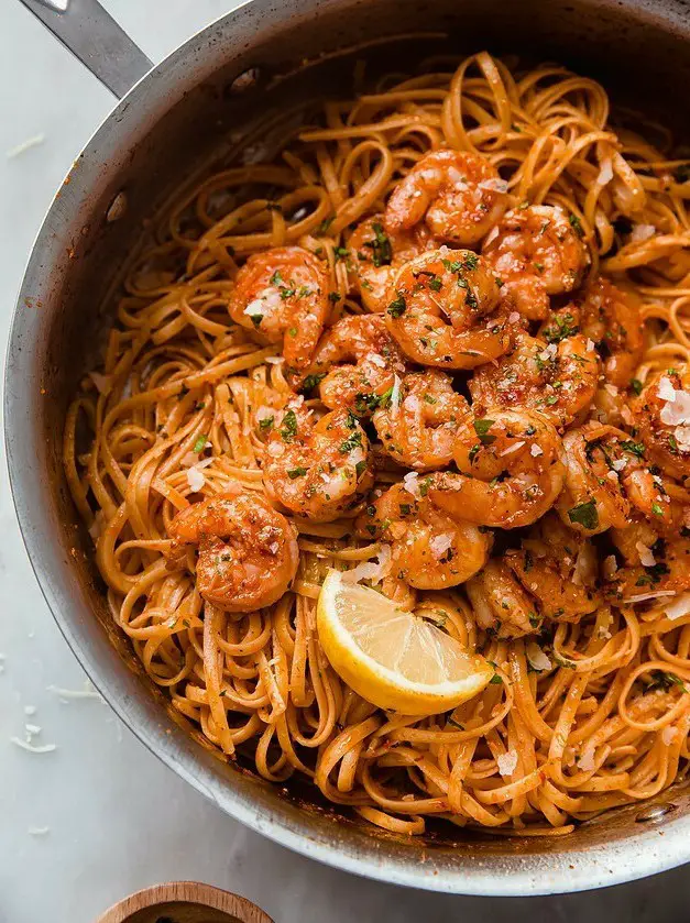 Garlicky Calabrian Chili Pasta with Shrimp