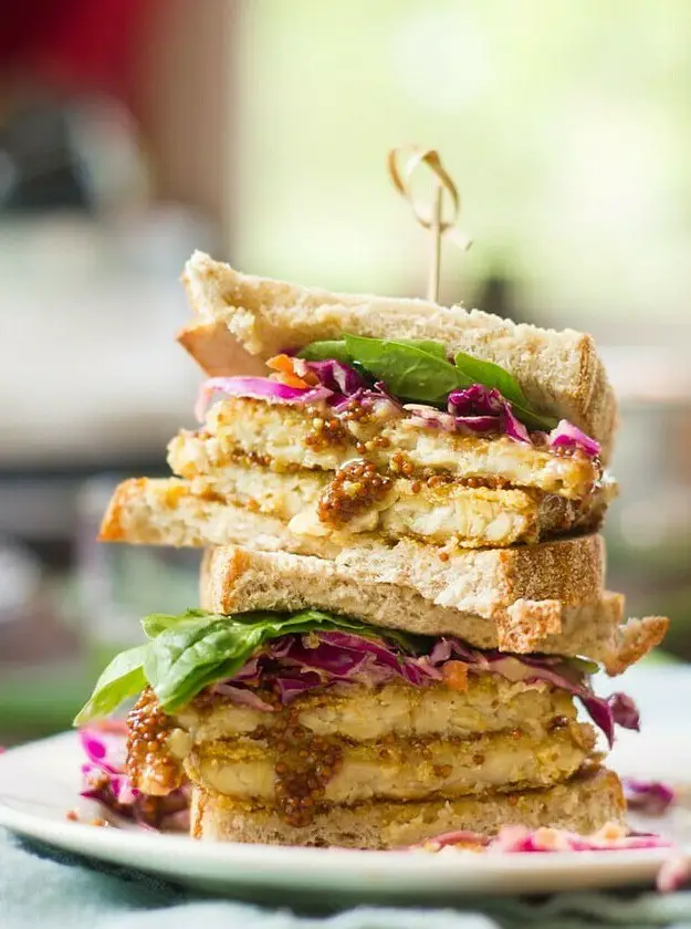 Crispy Maple-Dijon Tempeh Sandwiches