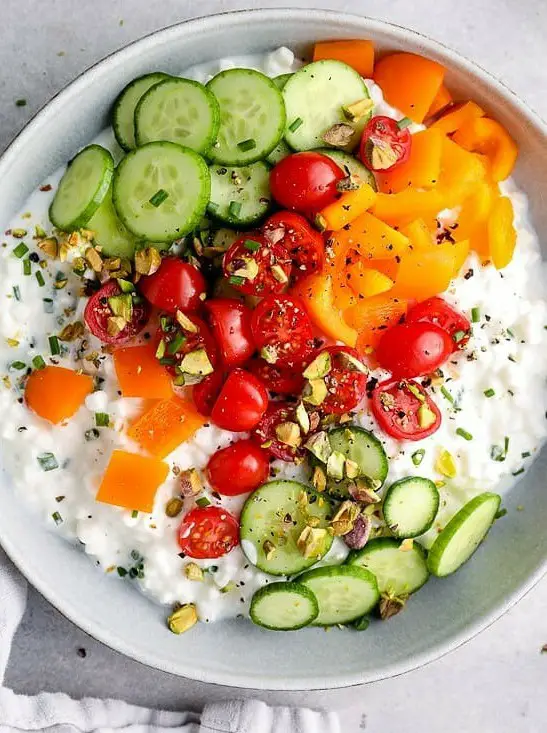 Savory Cottage Cheese Bowl