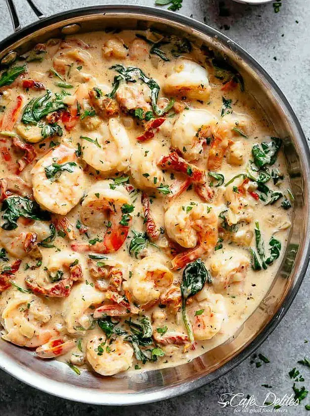 Creamy Garlic Butter Tuscan Shrimp