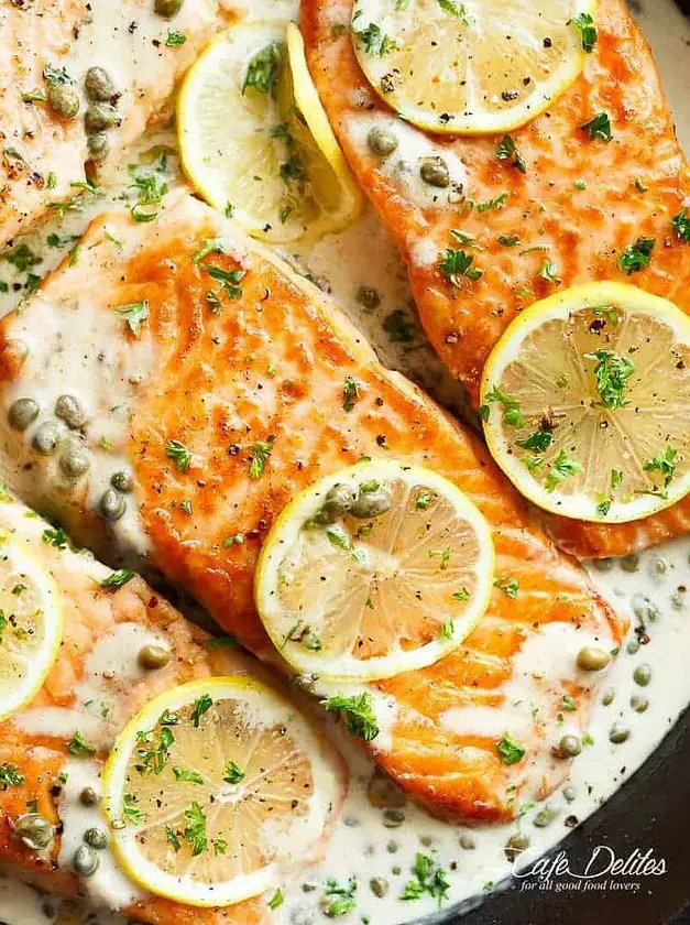 Creamy Salmon Piccata