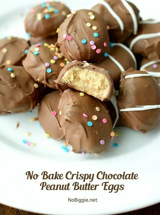 No Bake Crispy Chocolate Peanut Butter Eggs