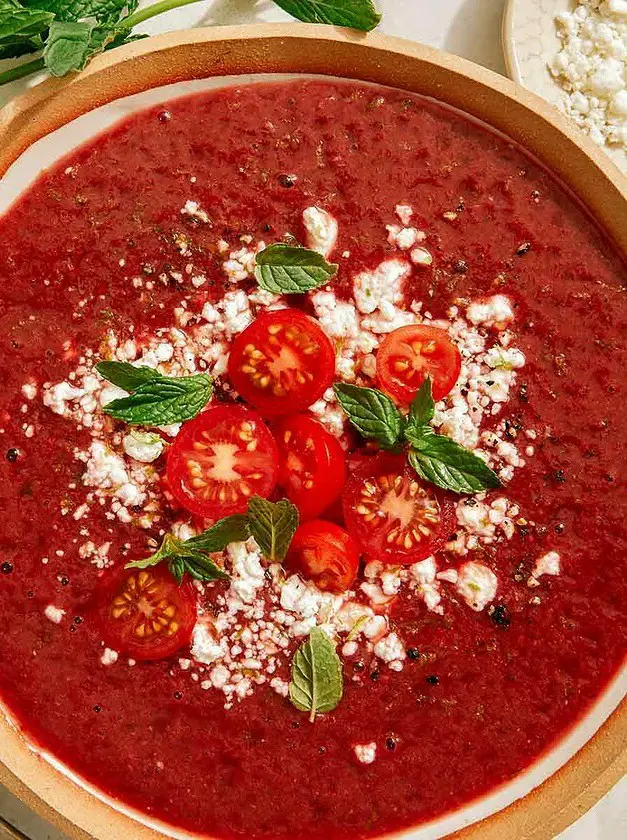 Strawberry and Tomato Gazpacho