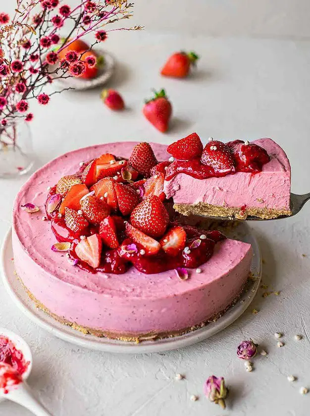 Vegan Strawberry Cheesecake