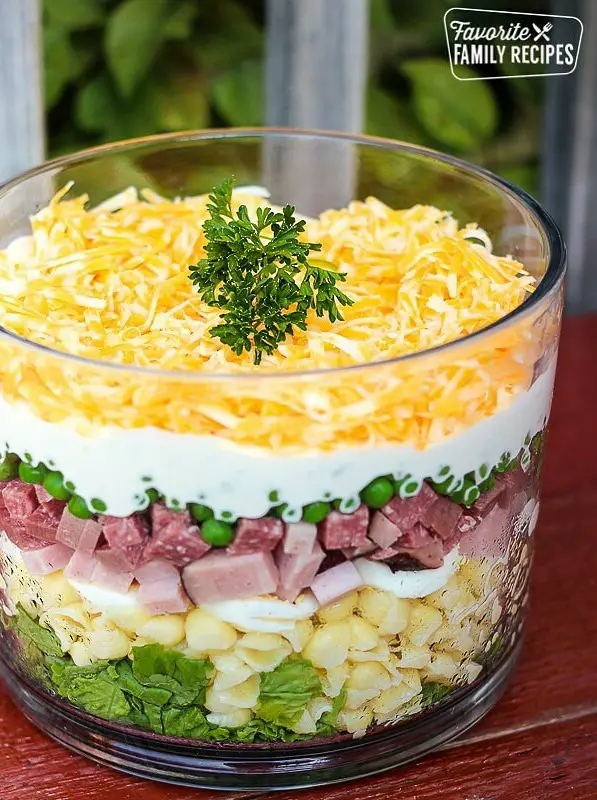 Layered Cold Pasta Salad