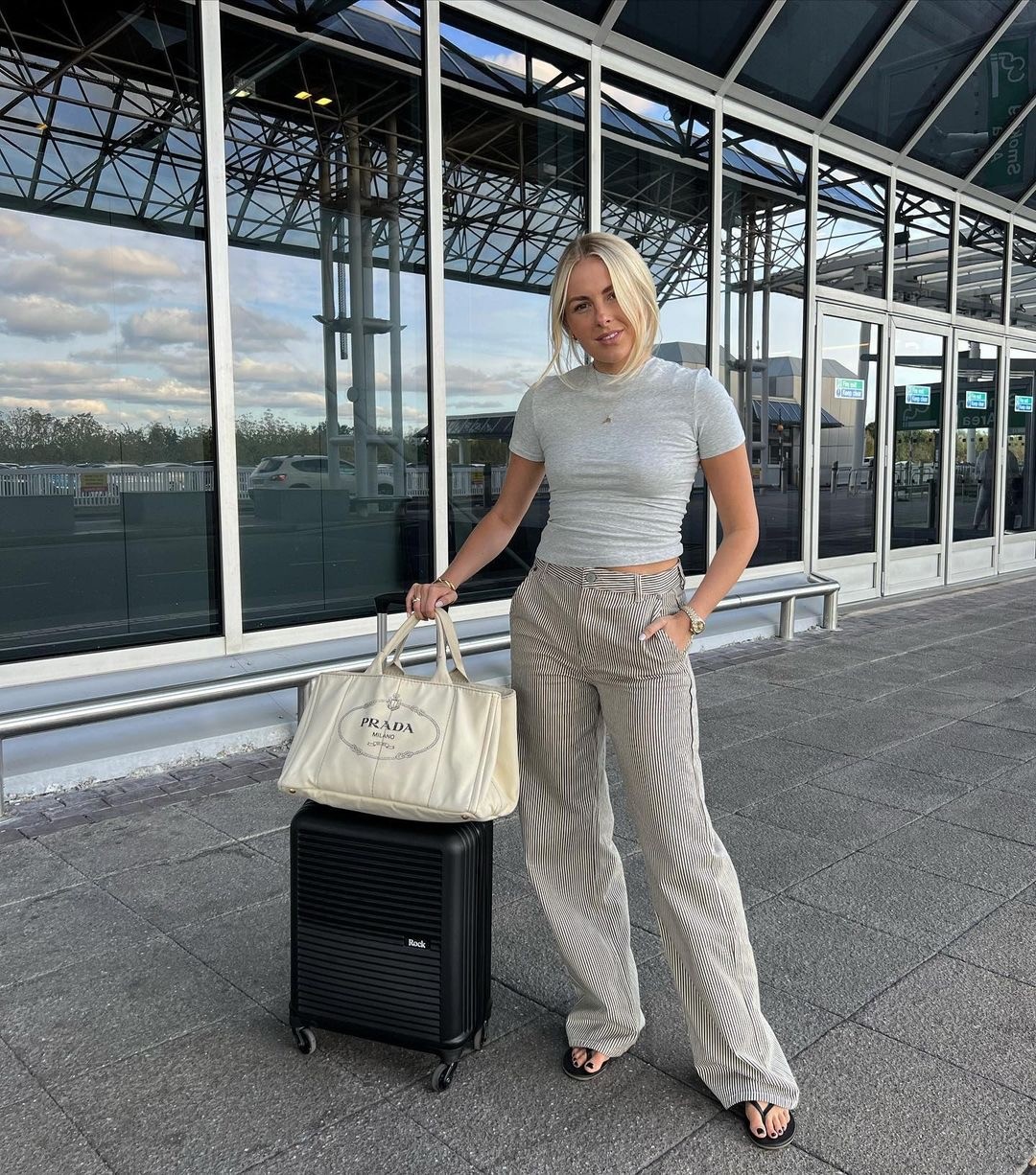 GREY CROP TOP + TROUSERS