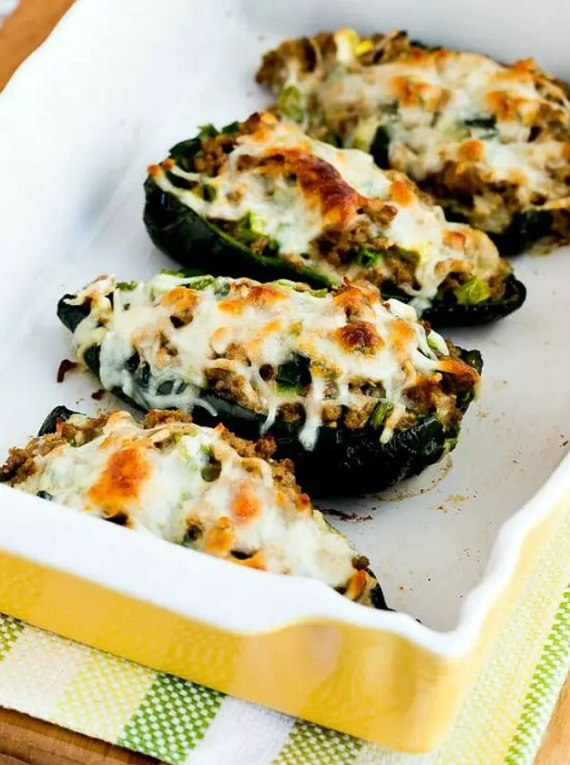 Stuffed Poblanos with Ground Turkey