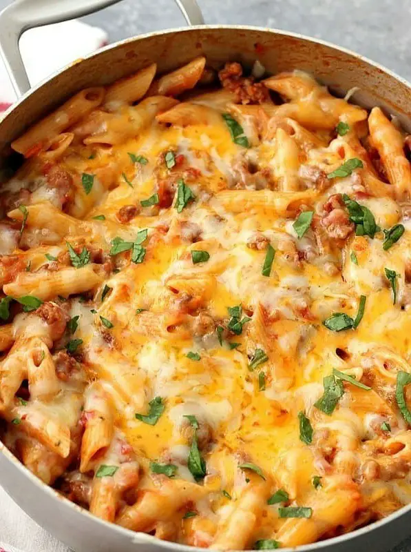 Cheesy Sausage Penne