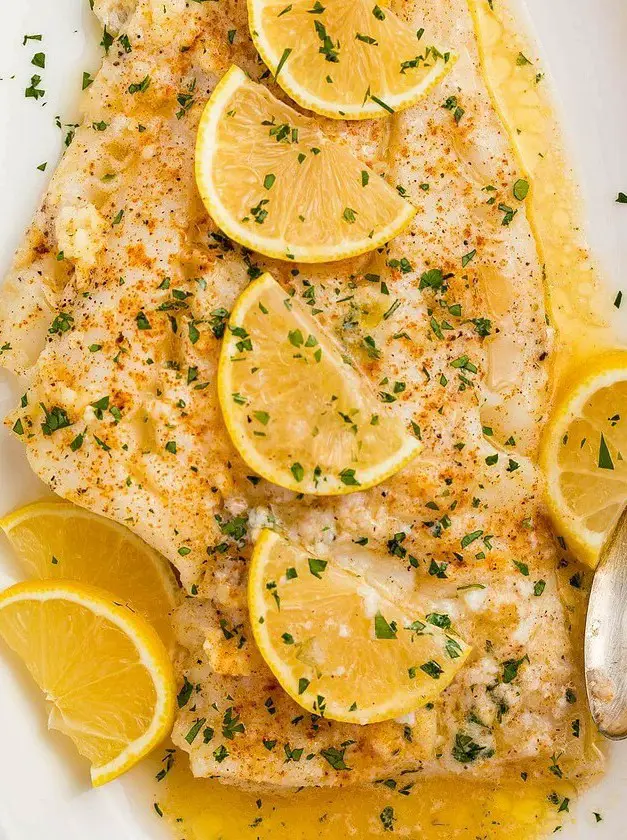 Baked Fish with Lemon-Garlic Butter