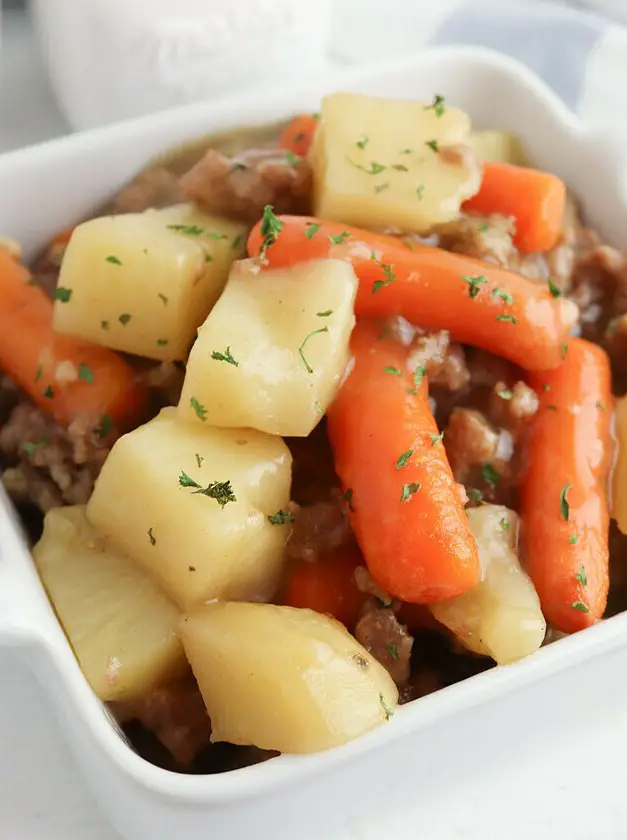 Slow Cooker Ground Beef Stew