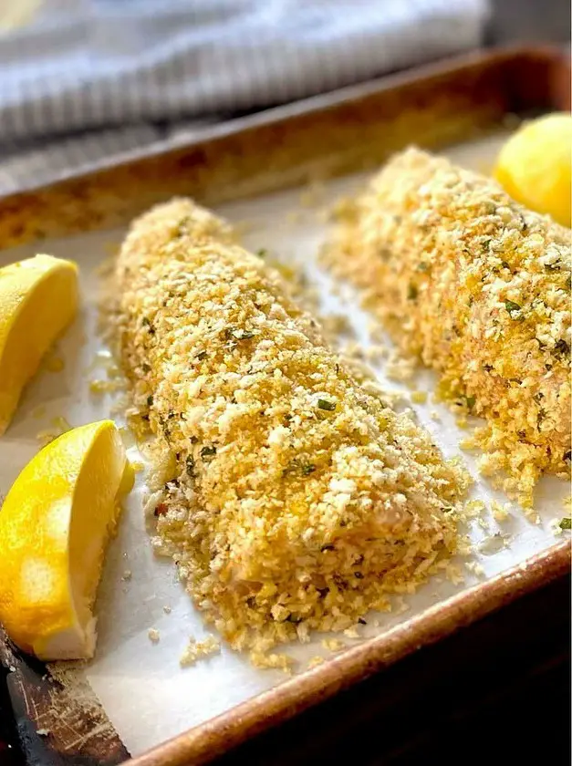 Crunchy Lemon Herb Baked Rockfish