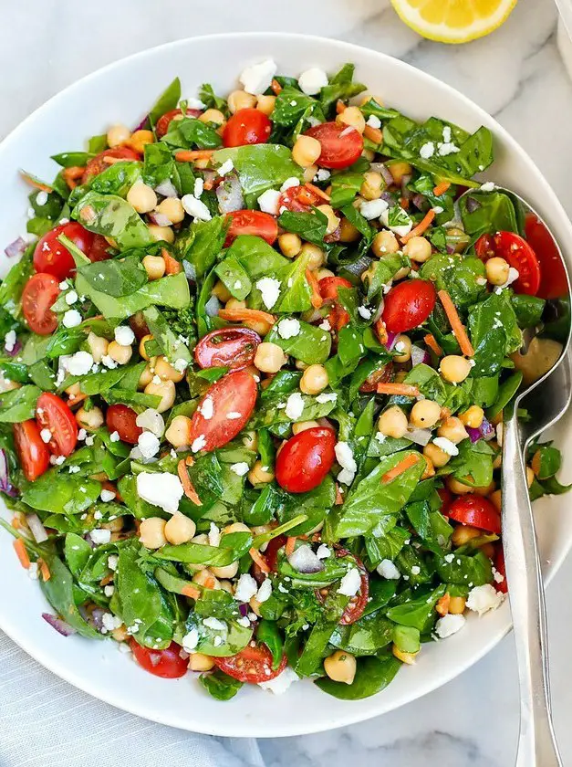 Spinach Chickpea Salad