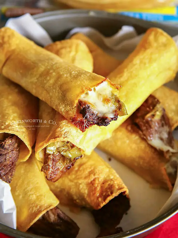 Air Fried Philly Cheesesteak Taquitos