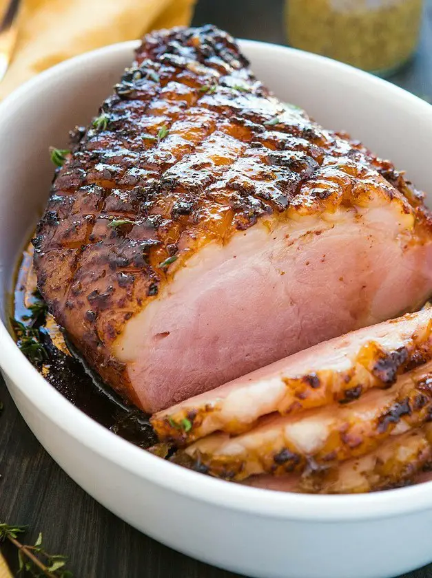 Easy Dijon Maple Glazed Ham