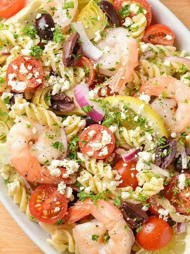 Mediterranean Shrimp and Pasta Salad