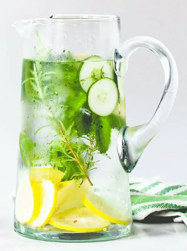 Lemon, Herb, and Cucumber Water