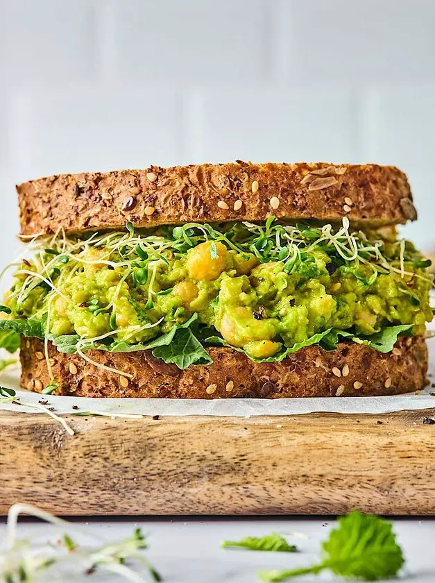 Smashed Chickpea Avocado Salad Sandwich