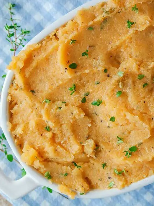 Brown Butter Mashed Turnip (Rutabaga)