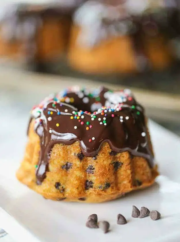 Chocolate Chip Mini Bundt Cakes