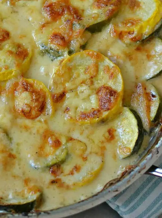 Zucchini and Yellow Squash au Gratin