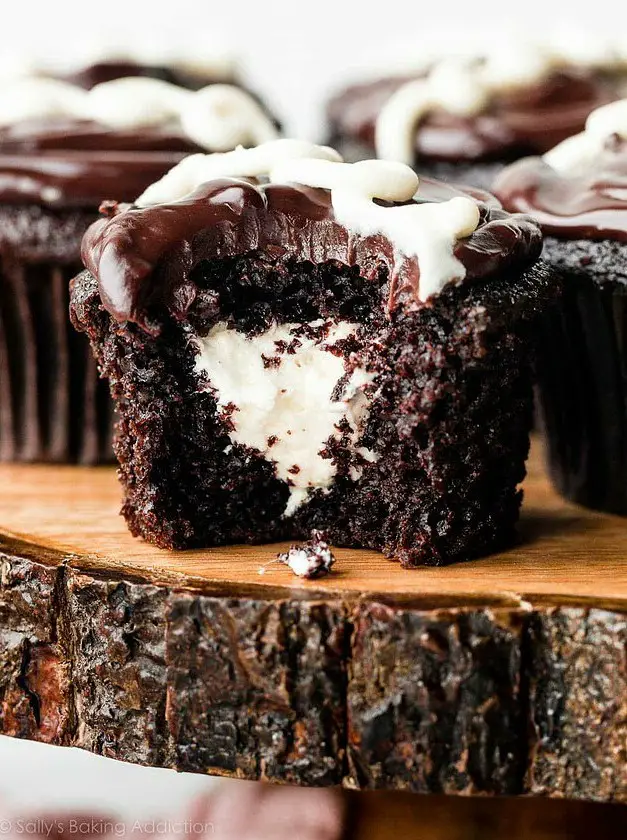 Cream-Filled Chocolate Cupcakes