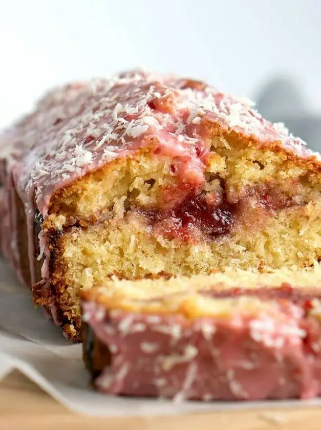 Raspberry and Coconut Loaf Cake