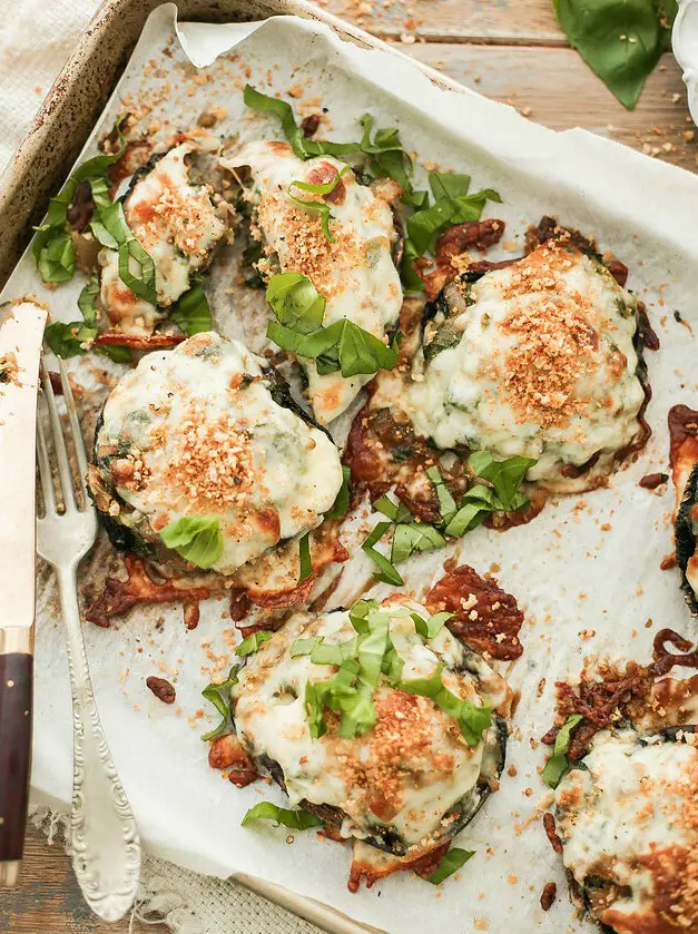 Caramelized Onion and Spinach Stuffed Portobello Mushrooms