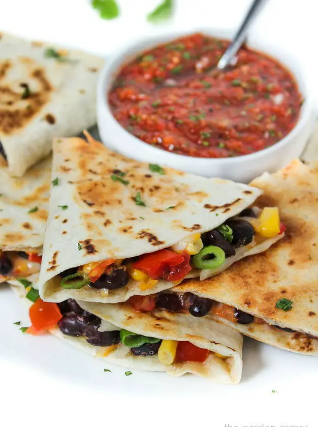 Loaded Black Bean Quesadilla with Veggies