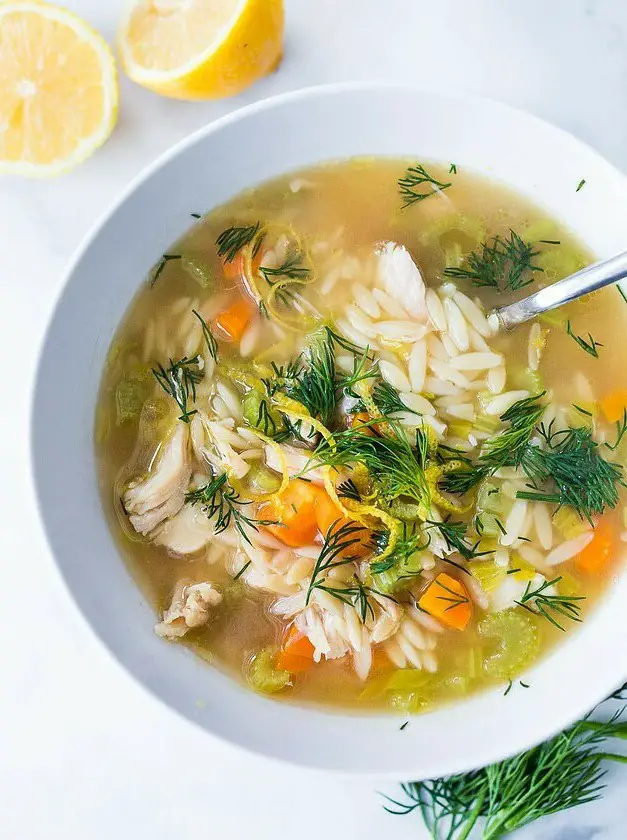 Lemon Chicken Orzo Soup