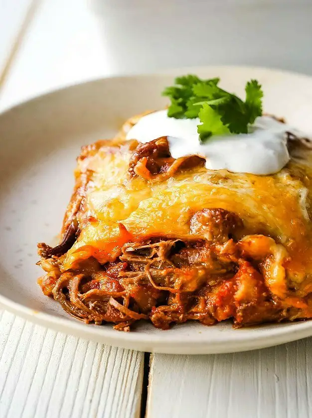 Stacked Beef Enchiladas