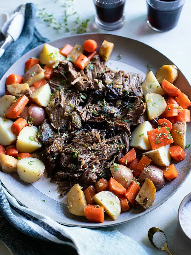 Slow Cooker Top Round Roast with Root Vegetables