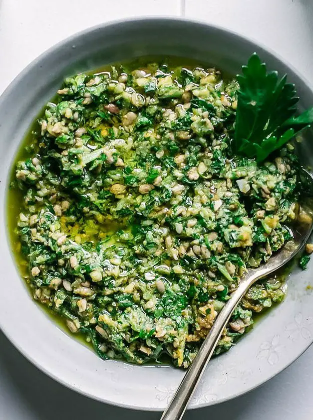 Leftover Celery Leaf Pesto