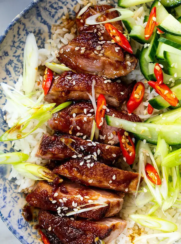 Pan Seared Duck Breast with Honey-Soy Glaze