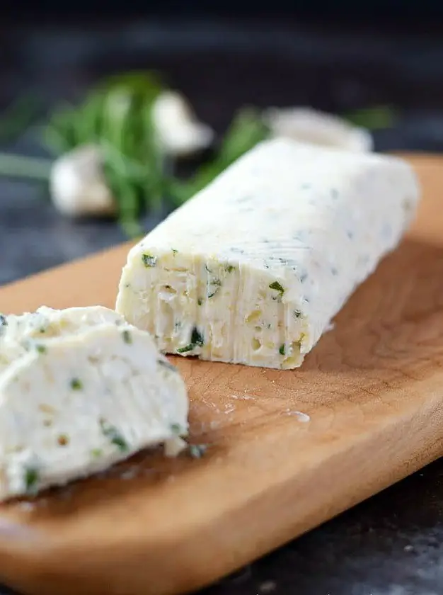 Roasted Garlic Goat Cheese and Chives Compound Butter