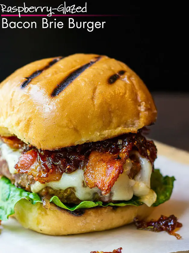 Raspberry-Glazed Bacon Brie Burger