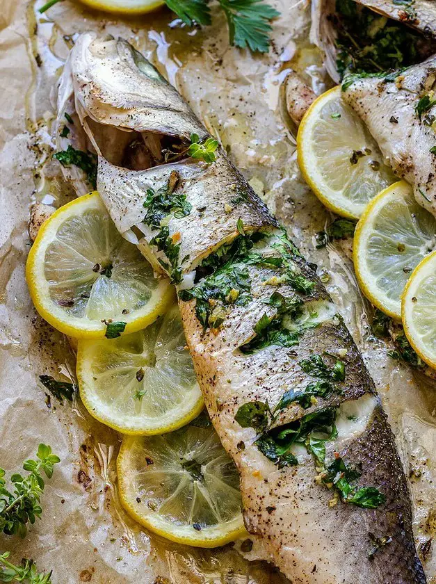 Oven Baked Sea Bass