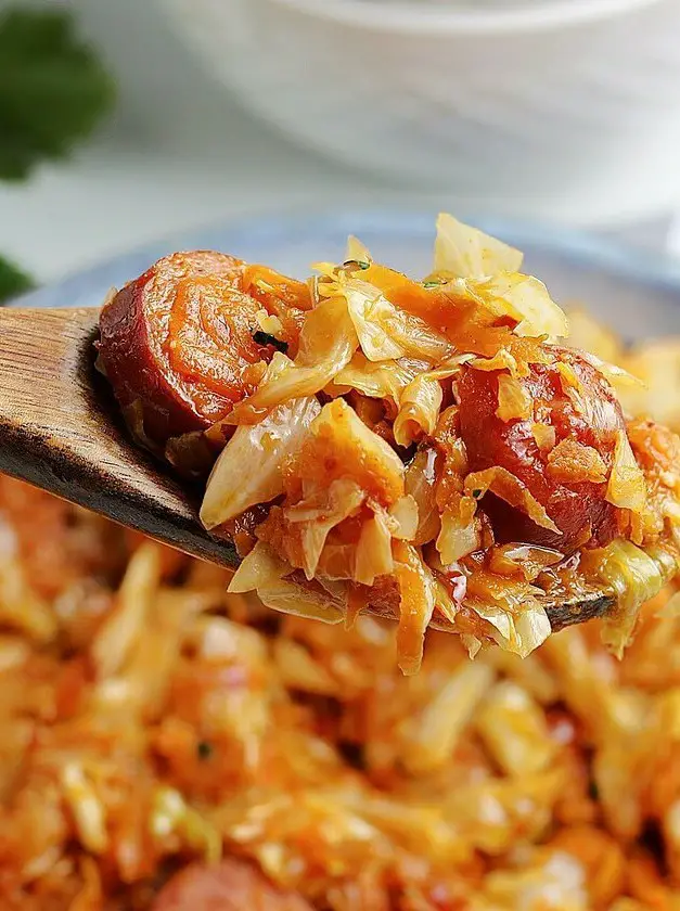 Fried Cabbage with Sausage Skillet