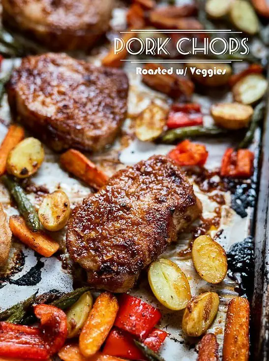 Baked Pork Chops with Veggies