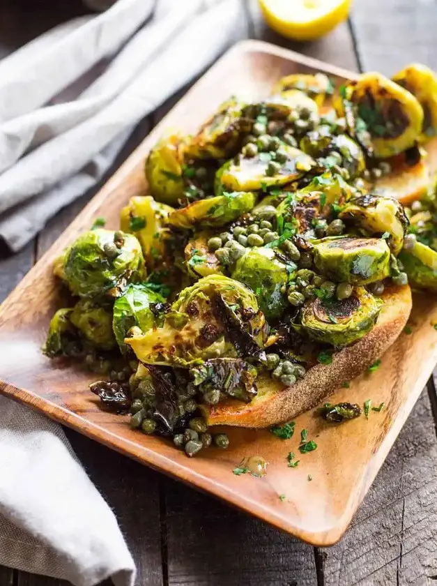 Brussels Sprouts with Anchovy Caper Butter