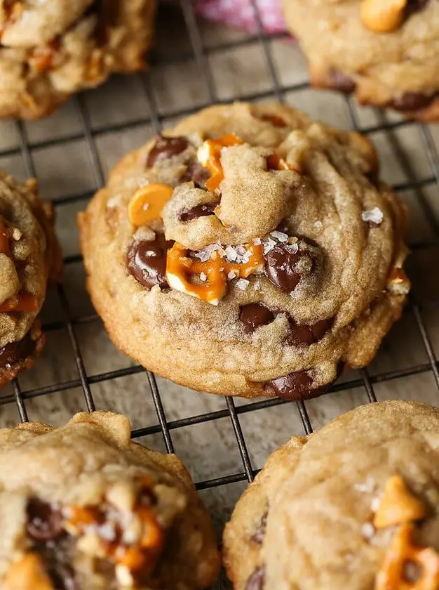 Sea Salt Butterscotch Pretzel Cookies