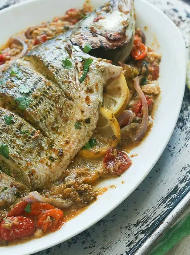 Whole Baked Sea Bass