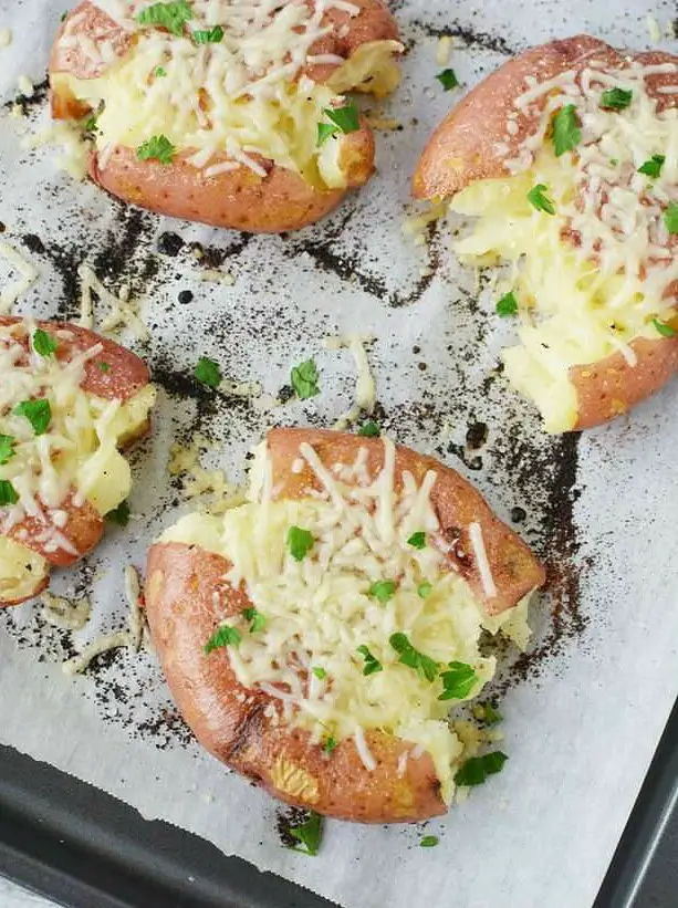 Garlic Parmesan Smashed Red Potatoes