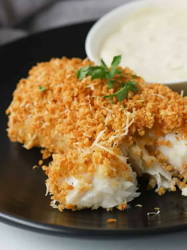 Baked Panko and Parmesan Encrusted Cod