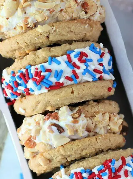 Peanut Butter Cookie Ice Cream Sandwiches