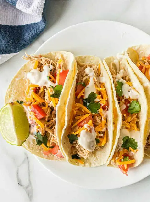 Crockpot Shredded Chicken Tacos